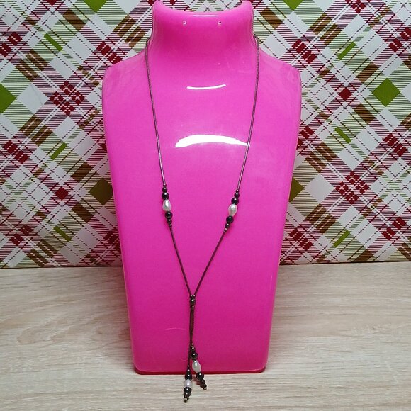 Vintage Beaded Costume Jewelry Black & White #5 - Picture 1 of 11